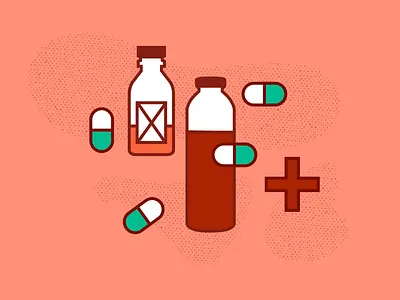 Taste of your own medicine 2d adobe art design green icon icon set illustration line lineart lines mauve medical medical app pill red vector