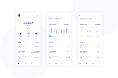 Bank App bank clean clean app color design finance ios ui ux