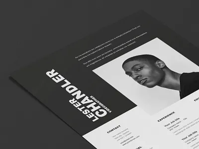 Lester | CV / resume template a4 black black white clean creative cv creative resume curriculum vitae cv cv design cv template minimal modern resume resume design resume template template usletter