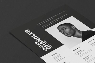 Lester | CV / resume template a4 black black white clean creative cv creative resume curriculum vitae cv cv design cv template minimal modern resume resume design resume template template usletter