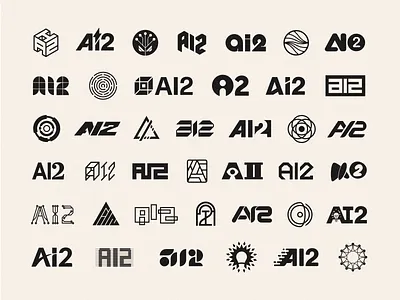 40 Logo Concepts for AI2 acronym artificial intelligence brand geometric icon identity illustration initials logo