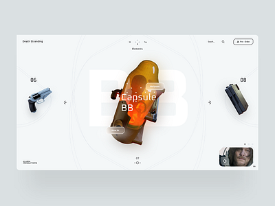 Web Design Death stranding - Game Elements clean desktop fluent design game design hud interface landing minimal playstation ui uiux design ux web webdesign website