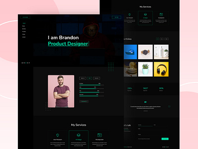 Personal resume and portfolio template 2019 b2b b2c black clean design trends dribbble best shot flatdesign modern resume personal portfolio responsive resume resume cv saas trending design ui design uiux web design