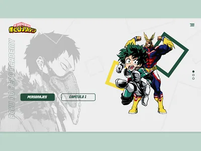 Home page My Hero Academy anime creativity daily design homepage landing landingpage main minimal myheroacademy page ui ux web webdesign website