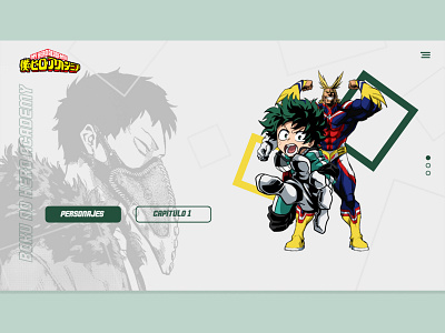 Home page My Hero Academy anime creativity daily design homepage landing landingpage main minimal myheroacademy page ui ux web webdesign website