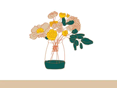 Growth of Real Estate illustration bouquet brand branding color color palette design floral flower flowers garden illustration logo design loose party real estate realtor sketch sketchy vector