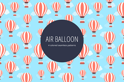 Air Balloon Vector Seamless Pattern graphics pattern typography vector