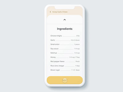 Simple UI Recipe Concept adobe xd animation app design interaction motion graphic prototype ui ux