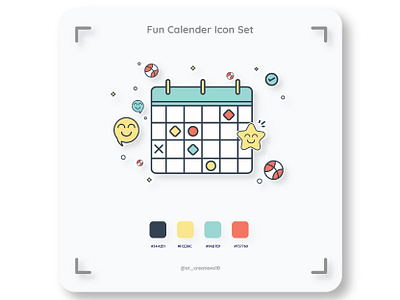 Fun Calender Icon Set 31 adobe asia calender cartoon design dribble fun happy icon icon design icon set illustration illustrator psd ui ux uxui uxui design vector