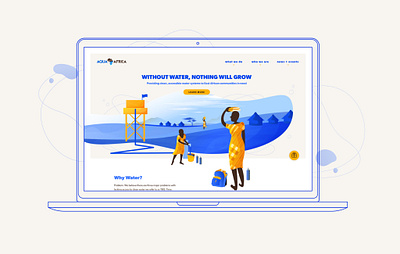 Aqua Africa Website design illustration ui ux vector web website