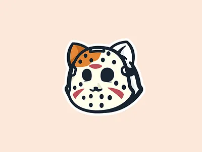 Purrday The 13th cat character clean color cute friday fridaythe13th illustration mask orange