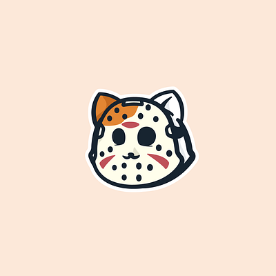 Purrday The 13th cat character clean color cute friday fridaythe13th illustration mask orange