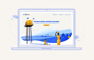 Aqua Africa Website design digital illustration ui ux vector web website