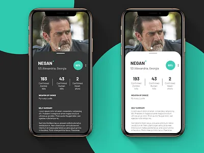 Daily UI 006 - User Profile adobe xd app daily ui dailyui dating app design stats the walking dead ui webdesign
