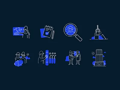 Icons Engineering consulting engineering freelance graphic design hand drawn icon illustration lines simple