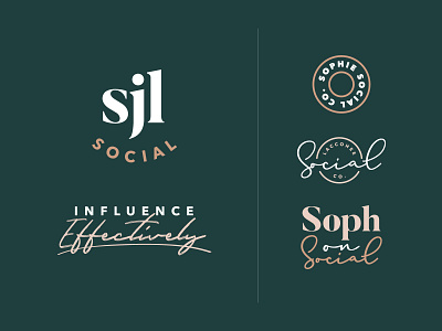 SJL Social Agency Branding brand branding concepts design green icon identity design logo script social socialmedia