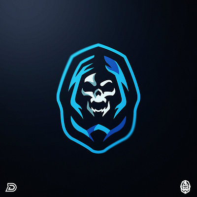 Reaper Mascot Logo aggressive branding dark darktheme edgy esportlogo esports esports logos gaming gaming logo identity design illustration logo logos mascot icon mascotlogo personal branding reaper skull vector