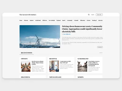 News Website Design clean ui design light theme minimalism modern design modernism newsfeed newspaper ui user interface web design