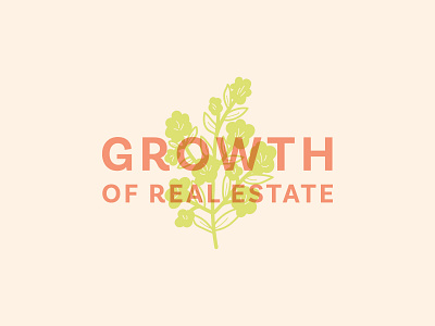 Growth of Real Estate illustration branding color color palette colors design event event branding floral flower flowers garden garden party illustration logo overlap overlay party real estate realtor typography