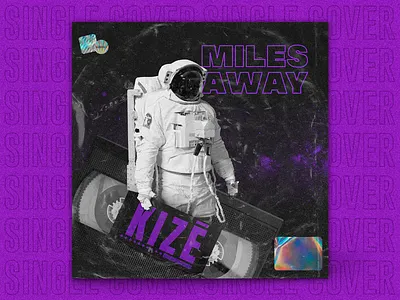 SINGLE | Miles Away album cover album cover art astro astronaut edm eletronic ep cover music music cover plastic purble single single art single color single cover song spotify spotify cover sticker vintage