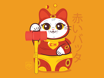 Chapulin Neko chapulin colorado character design illustration maneki neko vector