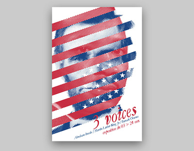 3 voices affiche lincoln lutherking obama poster poster art usa usa flag