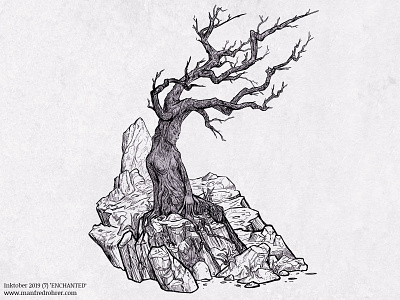 Inktober Day 7: Enchanted art drawing enchanted fantasy illustration inktober inktober2019 lineart nature sketch sketchbook sketches surreal surrealism tree