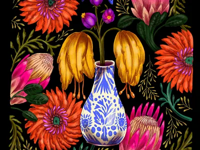 Floral Illustration design digital floral floral art illustration illustrations mixed media