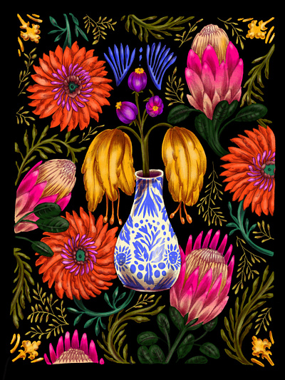 Floral Illustration design digital floral floral art illustration illustrations mixed media