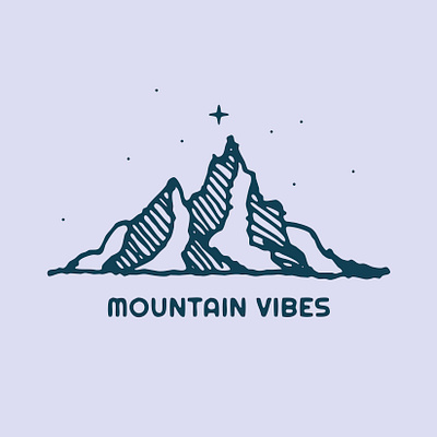 Mountain Vibes badge character graphic design illustration illustrator lettering mountain practise squamish sticker vancouver