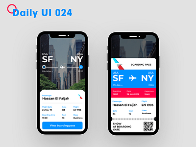Daily UI 024 - Onboarding pass app daily 100 challenge daily ui dailyui design onboarding pass plane ui uiux ux