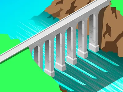 Isometric Bridge adobe bridge design geometic illustration illustrator isometric isometric illustration stone