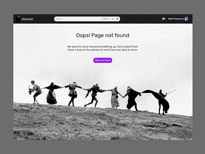 INGMAR - Movie News Blog WordPress Theme - 404 Page Not Found 404 error page 404 page cinema design graphic design humour interface design logo minimalistic movie app movies ui ux web website wordpress design wordpress development wordpress theme wordpress themes
