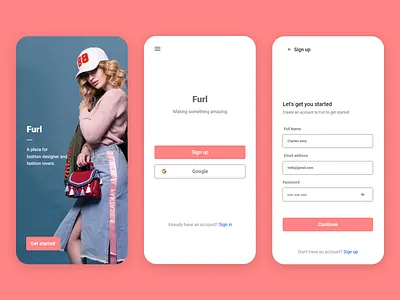 Mobile Sign up screens app daily ui dailyui minimal ui ux visual design