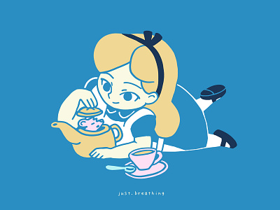 Alice alice alice in wonderland character childrens illustration cute digital disney drawing flat illustration minimal pastel