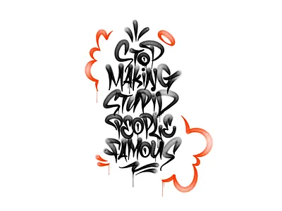 Stop! calligraphy drip goodfelasupply graffiti lettering procreate spray brush