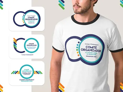Comité Organizador • Promoción2020 basic shapes champagnat colorful comite design flat logo organization parents proposal school tshirt