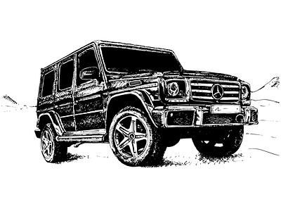 G ink sketch gclass mercedes