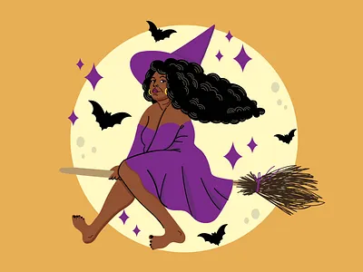 You say I'm not the baddest witch? You lie! adobe illustrator african american design digital digital illustration digital painting flat halloween design illustraion illustration illustrator design lizzo logo wallpaper