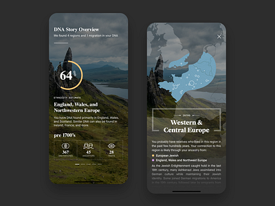 DNA Story app app design dna ethnicity history iphone mobile mobile app research story ui design