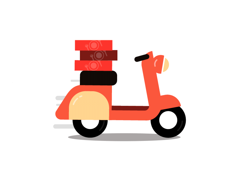 Food Delivery Vespa animation flatvector illustration illustrations motion graphics vector