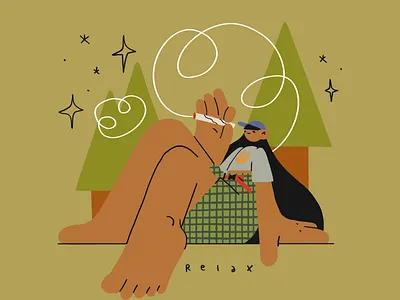 relax 420 character forest human illustration procreate