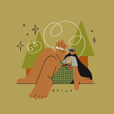 relax 420 character forest human illustration procreate