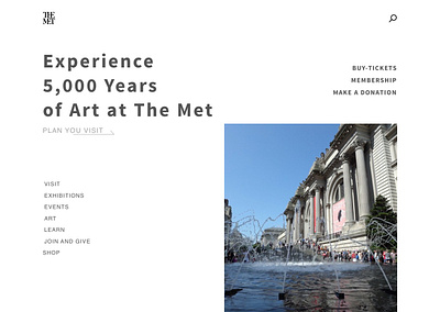 The MET（Metropolitan Museum of Art）website design ui ux