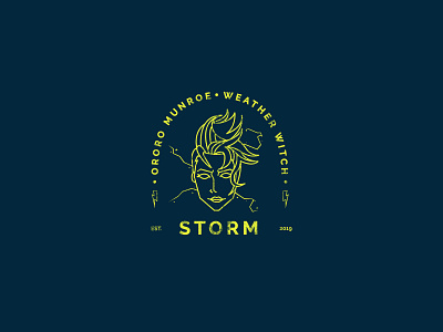 Weather Witch design flat logo minimal storm stroke