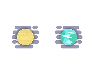 Day 3 - Venus & Earth Icons 100daychallenge design illustration illustrator
