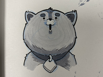 A cat cat copic drawing illustration ink inktober painting