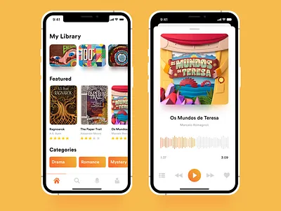 Audio Book - UI kit | Freebie + 2 dribbble Invite app audiobook audiobooks branding card clean design gradient iconography illustration ios iphone x mockup mobile mockup musical player ronak chhatwal typography ui ux vector
