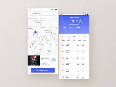 Weather App | "Press 'L' if you like this one! app clean colors forecast map minimal mobile app mobile ui ui uiux userinterface visual design weather app