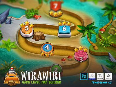 WIRAWIRI – Game Level Map Builder actions assets builder development freebie game gamedev generator level map photoshop platformer psd terrain